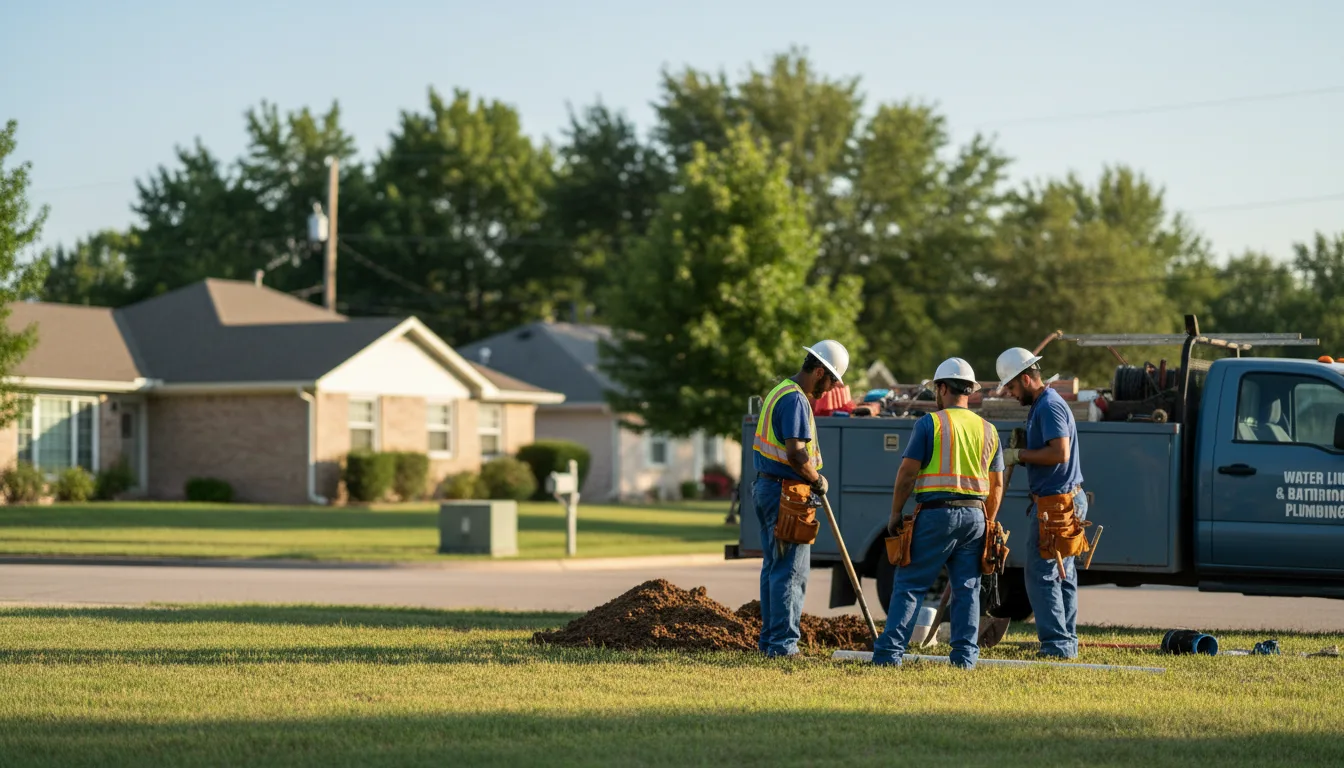 Residential water line and bathroom plumbing service in Anton, TX